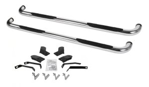 Ram 3500HD Side Steps - Cab Length - Go Rhino - 4000 Series - Polished Stainless Steel - `10-`20